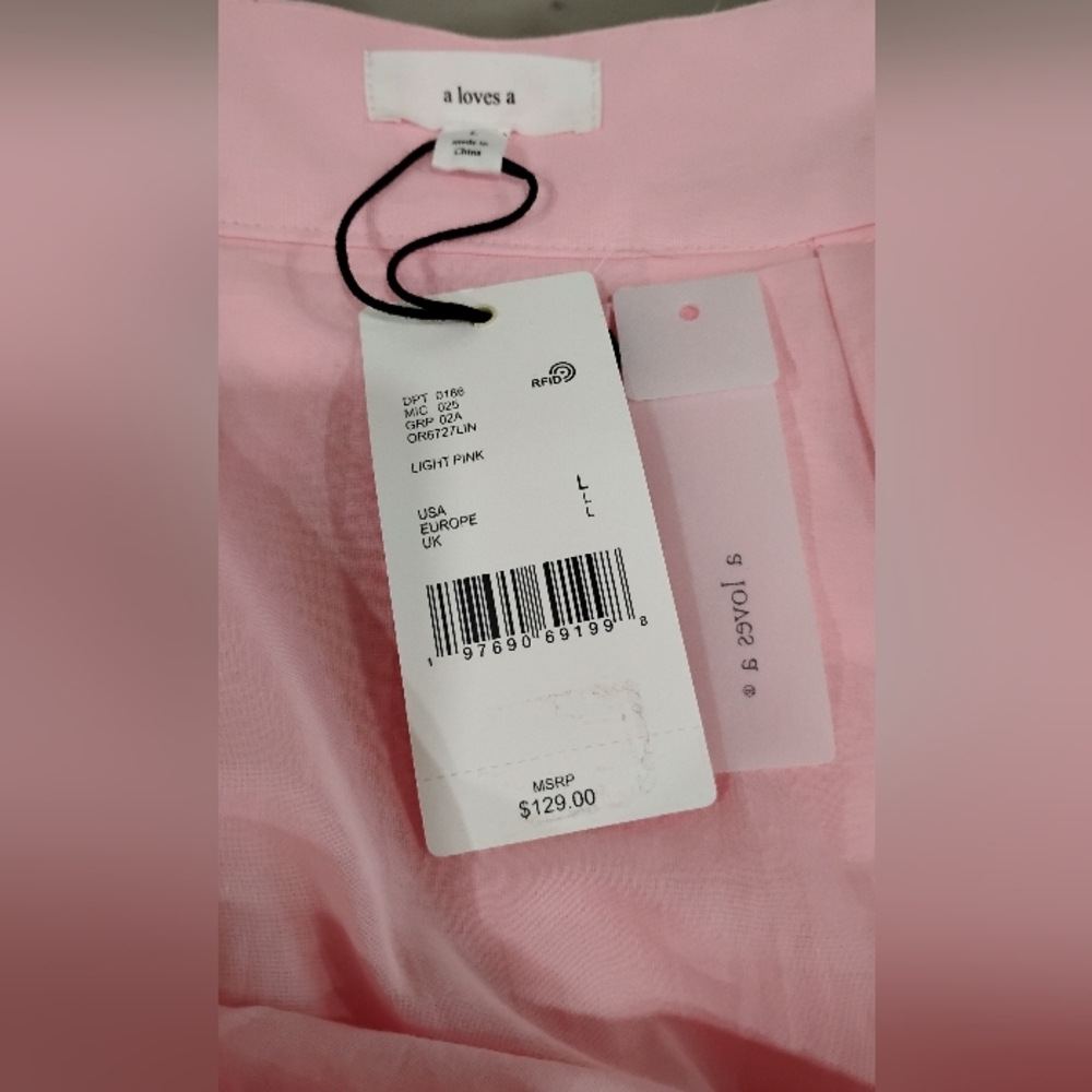 PINK LINEN BLEND PLEATED FULL SKIRT NWT - Picture 8 of 10